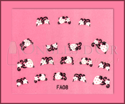 3-D Nail Sticker French Style Strawberry FA08