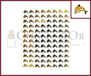 3-D Nail Sticker Gold Dolphin (DLO112)