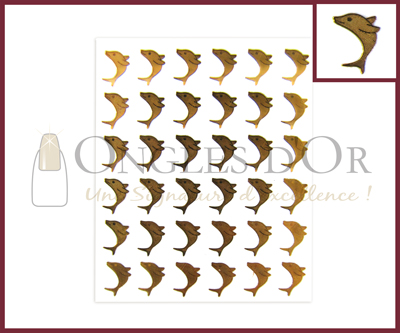 3-D Nail Sticker Gold Dolphin (DLO99)