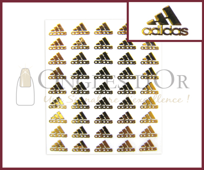 3-D Nail Sticker Gold Logo Adidas (DLO43)
