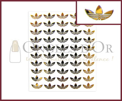 3-D Nail Sticker Gold Logo Adidas (DLO47)