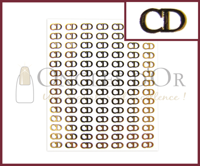 3-D Nail Sticker Gold Logo Christian Dior (DLO32)