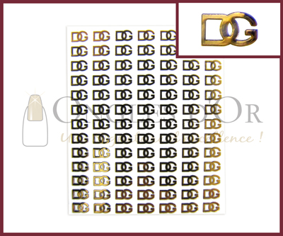 3-D Nail Sticker Gold Logo Dolce & Gabbana (DLO31)