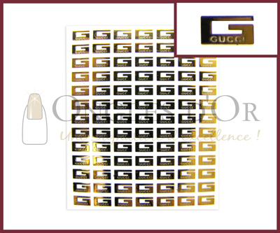 3-D Nail Sticker Gold Logo Gucci (DLO30)