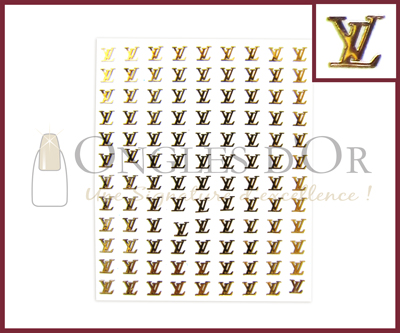 3-D Nail Sticker Gold Logo Louis Vuitton (DLO11)