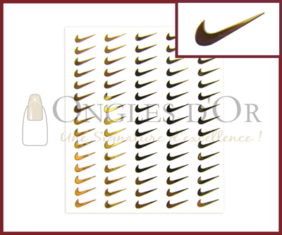 3-D Nail Sticker Gold Logo Nike (DLO36)