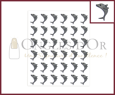3-D Nail Sticker Silver Dolphin (DLA99)