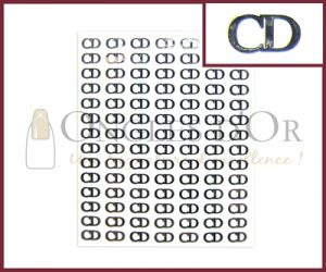 3-D Nail Sticker Silver Logo Christian Dior (DLA32)