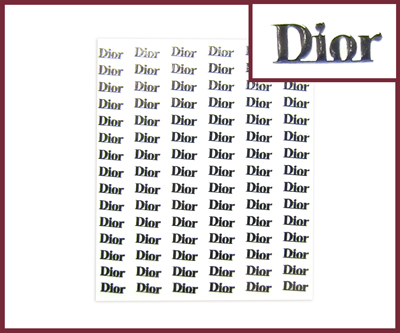 3-D Nail Sticker Silver Logo Dior (DLA10)