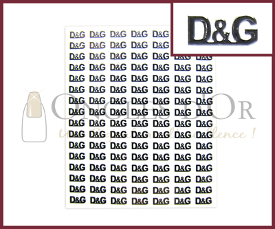 3-D Nail Sticker Silver Logo Dolce & Gabbana (DLA23)