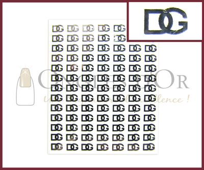 3-D Nail Sticker Silver Logo Dolce & Gabbana (DLA31)