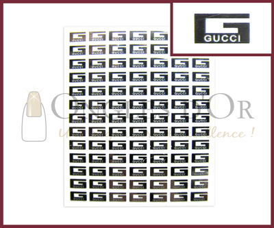 3-D Nail Sticker Silver Logo Gucci (DLA30)