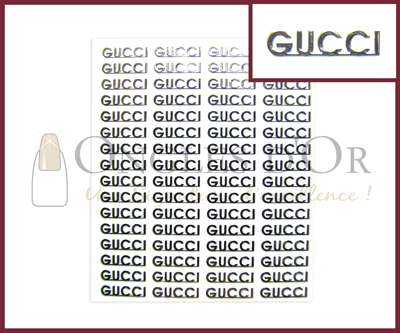 3-D Nail Sticker Silver Logo Gucci (DLA44)