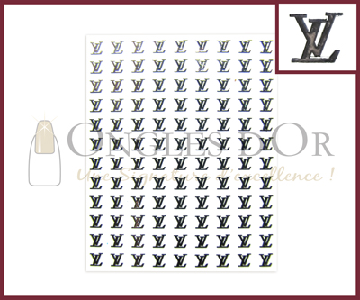 3-D Nail Sticker Silver Logo Louis Vuitton (DLA11)