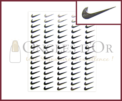 3-D Nail Sticker Silver Logo Nike (DLA36)