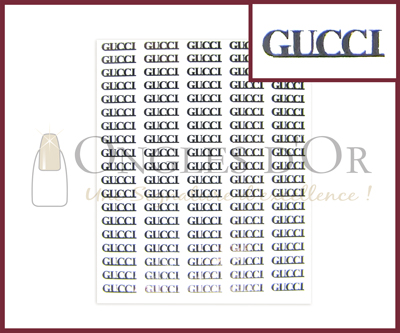 3-D Nail Sticker Silver model Gucci (DLA07)