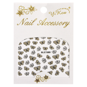 3-D Nail Sticker model Butterfly Silver/Gold BLE736D