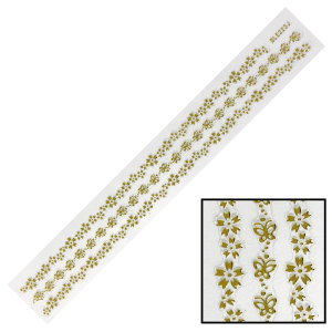 3-D Nail Sticker model Flowers and Butterfly Gold BLE223J