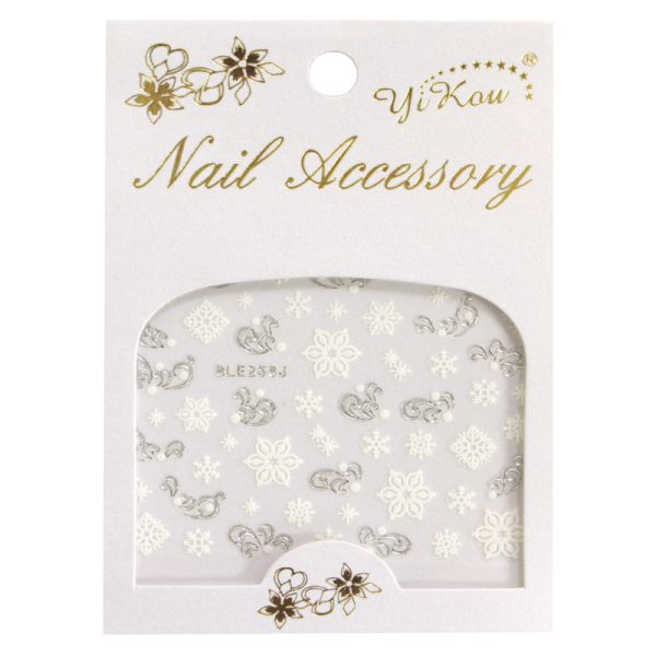 3-D Nail Sticker model Flowers and Snowflakes BLE256J