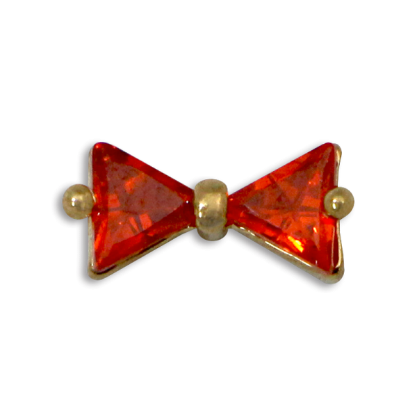 3D Nail Decoration - Bow #03 - Gold/Orange