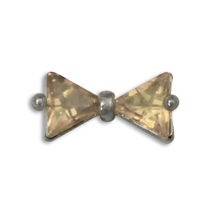 3D Nail Decoration - Bow #03 - Silver/Yellow