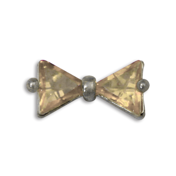 3D Nail Decoration – Bow #03 – Silver/Yellow