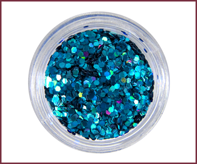 Big Hexagons Glitter Powder – Blue Hologram