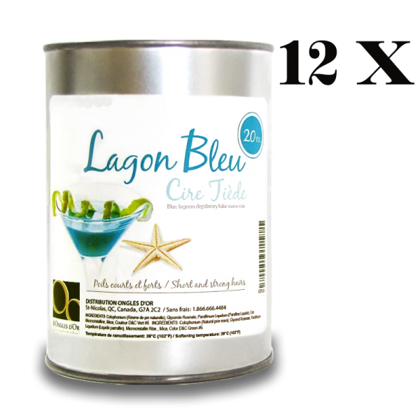 Blue Lagoon Depilatory Lukewarm Wax (20 oz.) (12 pcs)