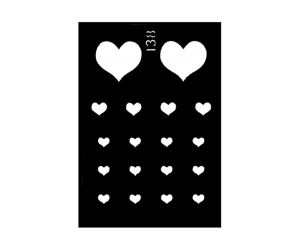 Body Stencil #138 (3" x 4") (Hearts)