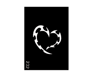 Body Stencil #232 (3" x 4") (Heart)