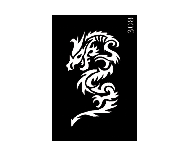 Chinese Dragon Body Stencil #308 (3" x 4")