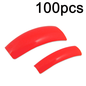 Colored Nail Tips - Half Well - Coral Red (100 pcs)