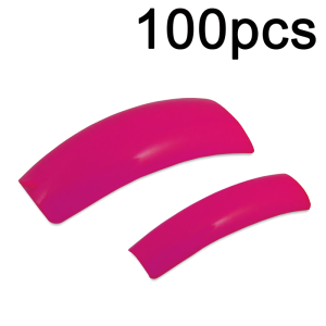 Colored Nail Tips - Half Well - Fuchsia Pink (100 pcs)