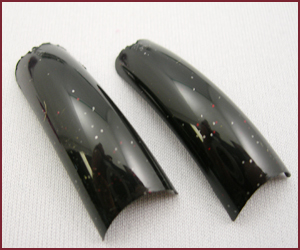 Colored Nail Tips – Half Well – Metallic Black #54 (110)