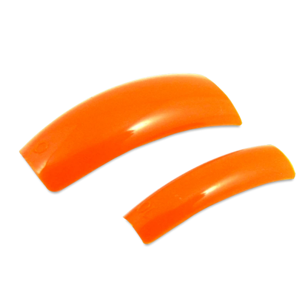 Colored Nail Tips - Half Well - Orange (100 pcs) XS