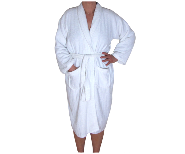 Cotton White Bathrobe Size XXL (One Size) 1rst Quality (PCBGXXL)