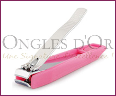 Curved Nail Clipper Large Pink Plastic Covered (NC-27)