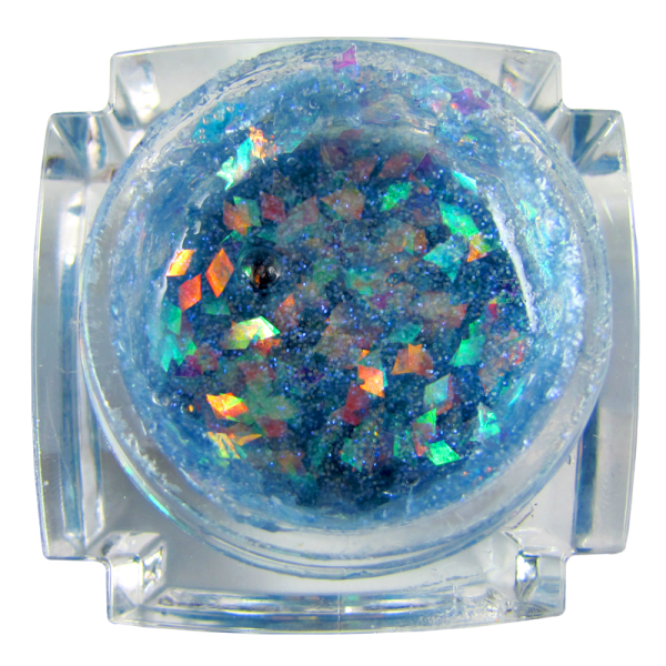 D.J. UV Gel Glitter Blue Lozange #56 (1/2 oz.)