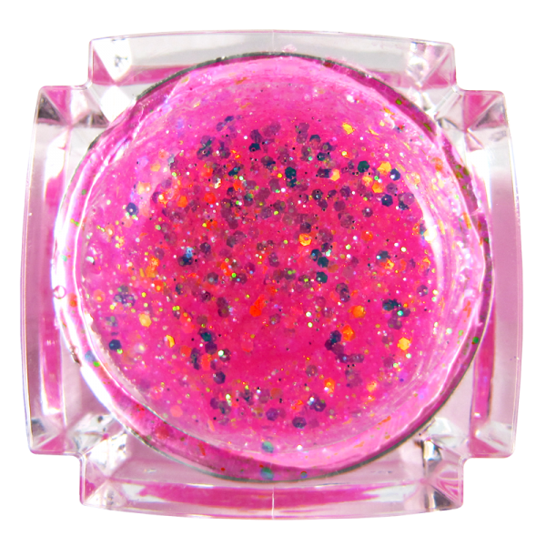 D.J. UV Gel Glitter Pink Hexagon #74 (1/2 oz.)