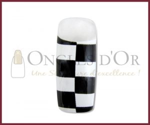 Decorative Nail Tips - Full Well - Checkerboard Black/White (70)