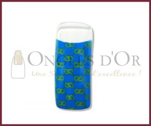 Decorative Nail Tips - Full Well - Gucci Logos Green/Blue (70)