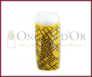 Decorative Nail Tips - Full Well - Maze Black/Gold (70)