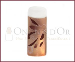 Decorative Nail Tips - Full Well - White Hearts on Bronze (70)