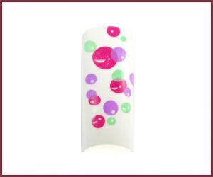 Decorative Nail Tips - Half Well - Ballons Color/White (70)