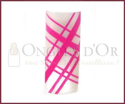 Decorative Nail Tips – Half Well – Criss Cross Pink/Pearl (70)