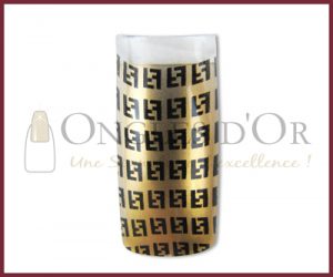 Decorative Nail Tips - Half Well - FF Logo Black/Gold (70)