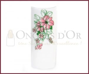 Decorative Nail Tips - Half Well - Flowers & Foliage Pink/Green/