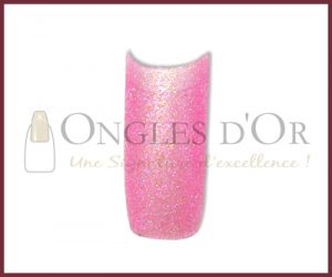 Decorative Nail Tips - Half Well - Glitters Baby Pink (100)