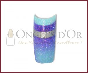Decorative Nail Tips - Half Well - Glitters Blue/Silver/Lilac (1