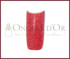 Decorative Nail Tips - Half Well - Glitters Coral Red (100)